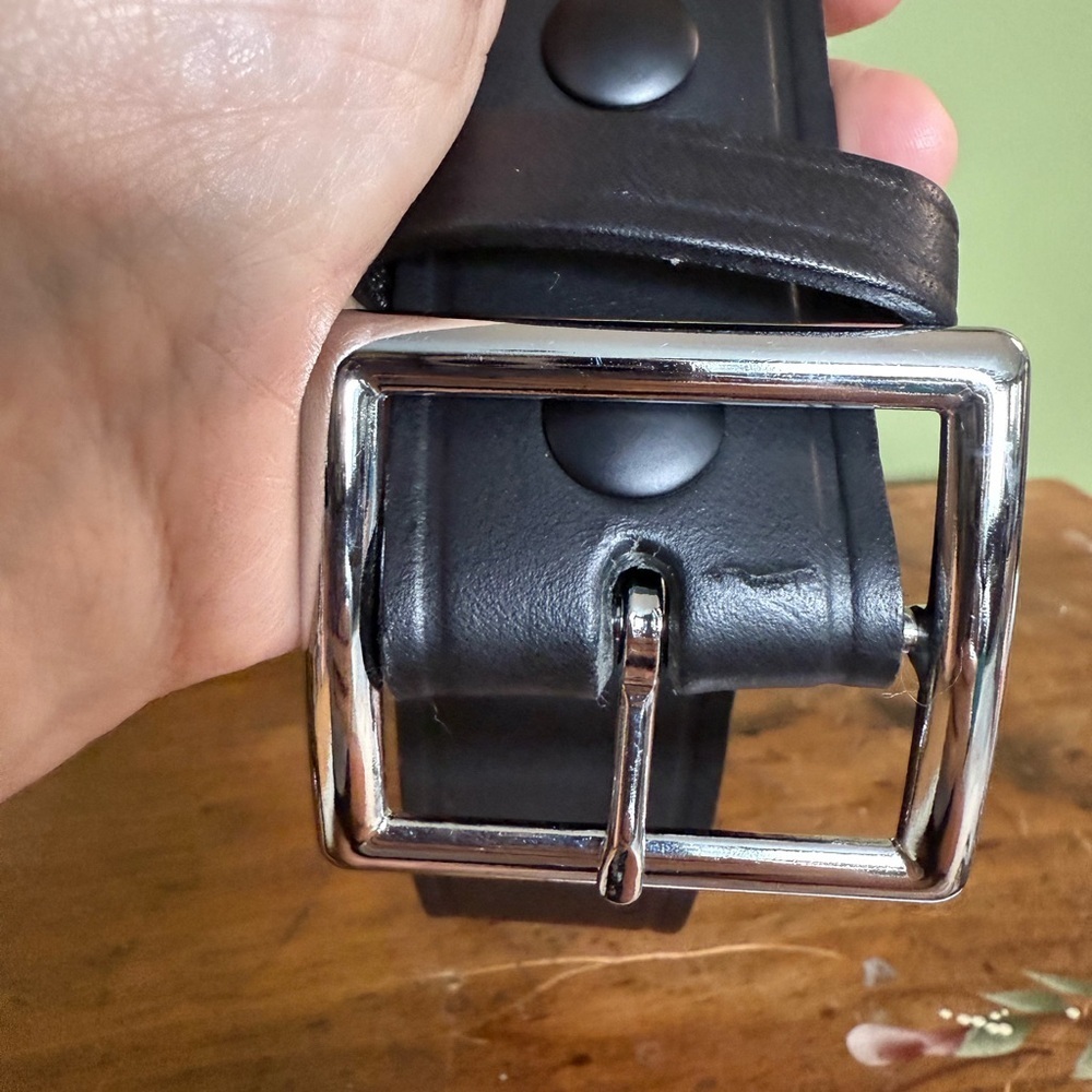 Boston‎ Leather Men's Black Belt E.M.S.  Fire Police Postal Worker Black Leather - Picture 3 of 4